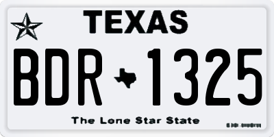 TX license plate BDR1325