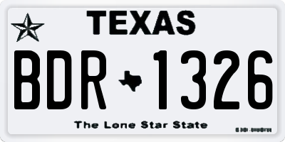 TX license plate BDR1326