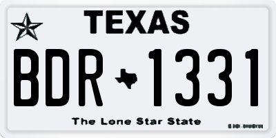TX license plate BDR1331