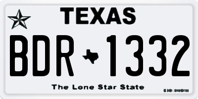 TX license plate BDR1332