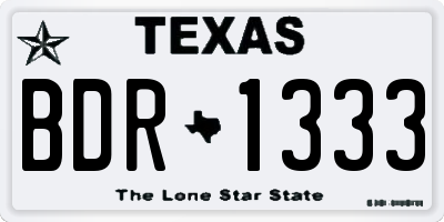 TX license plate BDR1333