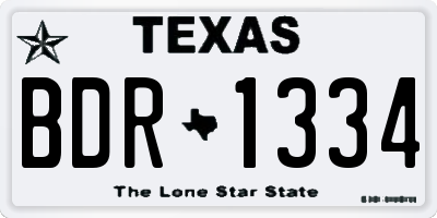 TX license plate BDR1334