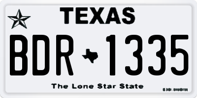 TX license plate BDR1335