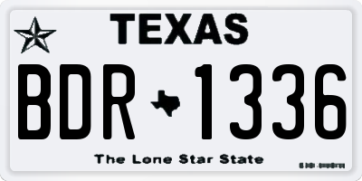 TX license plate BDR1336