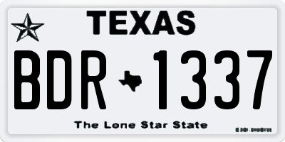 TX license plate BDR1337