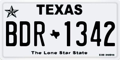 TX license plate BDR1342