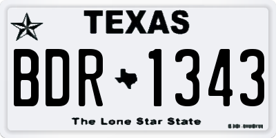 TX license plate BDR1343