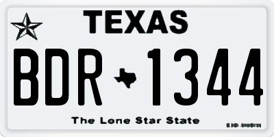 TX license plate BDR1344