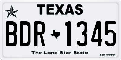 TX license plate BDR1345