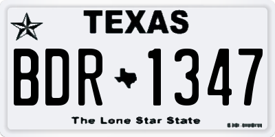 TX license plate BDR1347