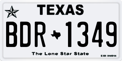 TX license plate BDR1349