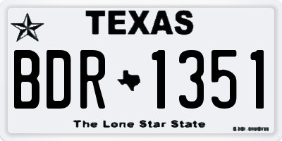 TX license plate BDR1351