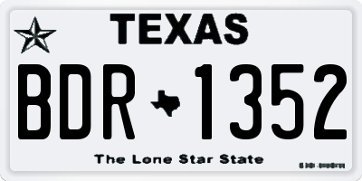 TX license plate BDR1352
