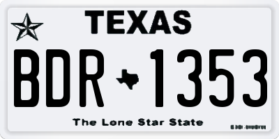 TX license plate BDR1353