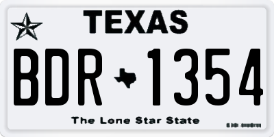 TX license plate BDR1354
