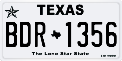 TX license plate BDR1356