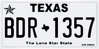 TX license plate BDR1357