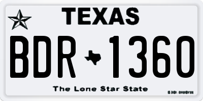 TX license plate BDR1360
