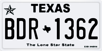 TX license plate BDR1362