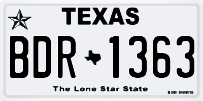 TX license plate BDR1363
