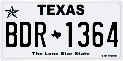 TX license plate BDR1364