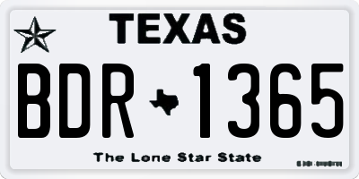 TX license plate BDR1365