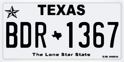 TX license plate BDR1367