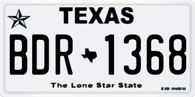 TX license plate BDR1368