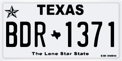 TX license plate BDR1371