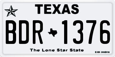TX license plate BDR1376