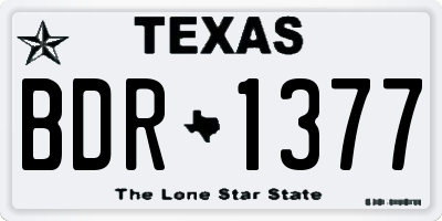 TX license plate BDR1377
