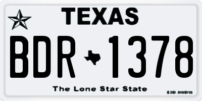 TX license plate BDR1378