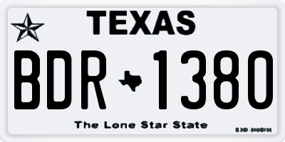 TX license plate BDR1380