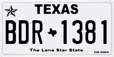 TX license plate BDR1381