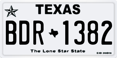 TX license plate BDR1382