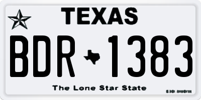 TX license plate BDR1383