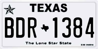 TX license plate BDR1384