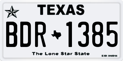 TX license plate BDR1385