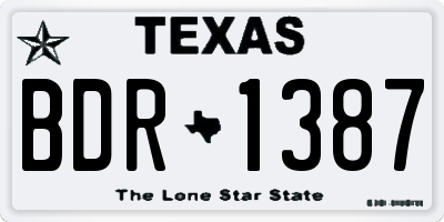 TX license plate BDR1387