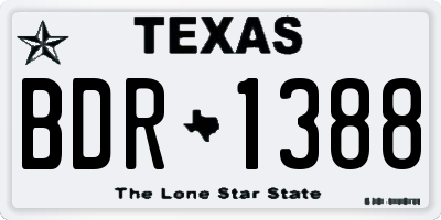 TX license plate BDR1388