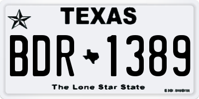 TX license plate BDR1389