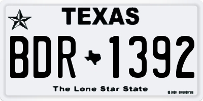 TX license plate BDR1392