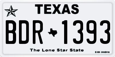 TX license plate BDR1393