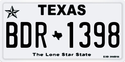 TX license plate BDR1398