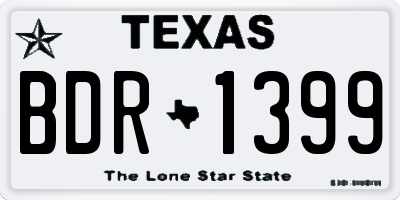 TX license plate BDR1399