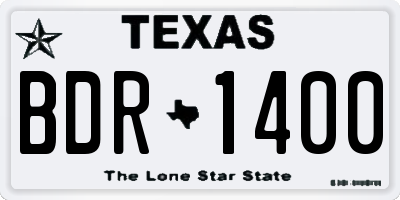 TX license plate BDR1400