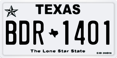 TX license plate BDR1401