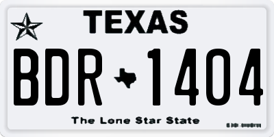 TX license plate BDR1404