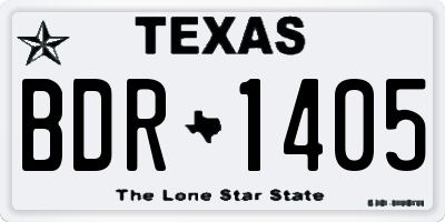 TX license plate BDR1405