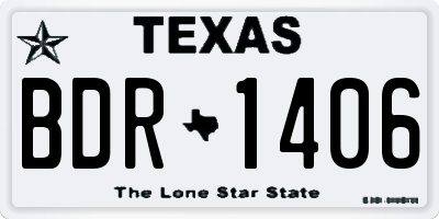TX license plate BDR1406